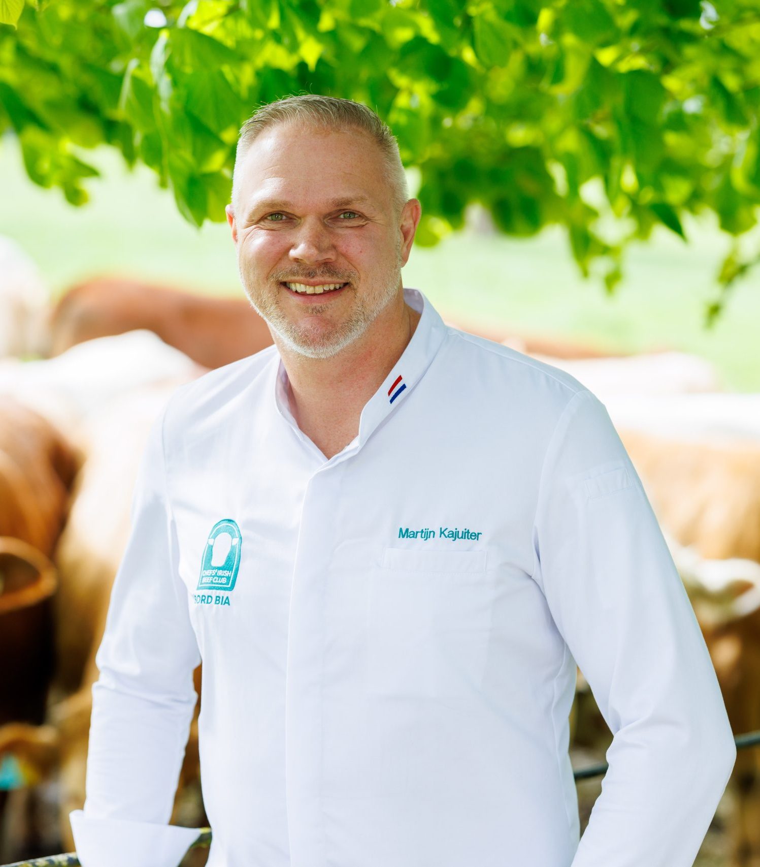 2024 CIBC chef Martijn Kajuiter in front of Irish cattle